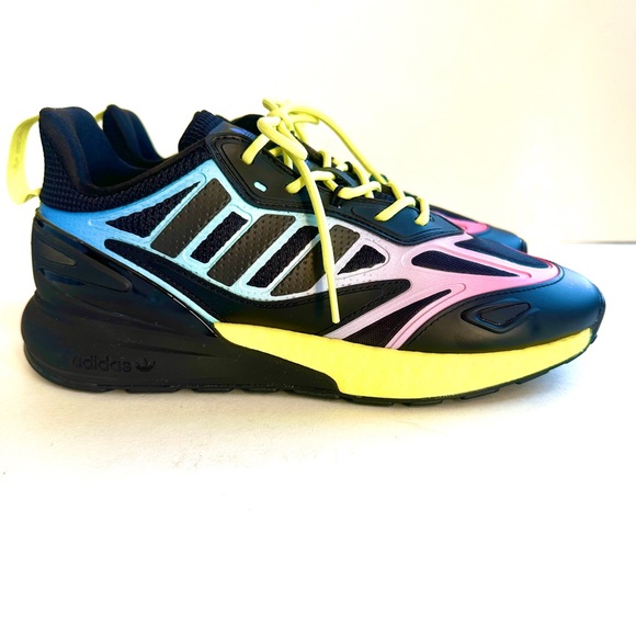 ADIDAS ZX 2K BOOST 2.0 BLACK MULTI GRADIENT SNEAKERS RUNNING ATHLETIC SHOE Sz7.5 - Picture 4 of 14